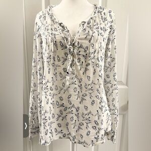 Rebecca Taylor Top Blouse‎ Floral Women’ Size 10 100% Cotton